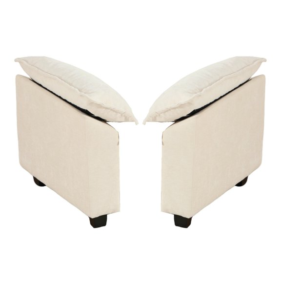 Beige Chenille Cloud Sofa Armrest Replacement Parts, 22 Inch Arm Height Foam Filled Modular Sectional Couch Arm Panels, American Modern DIY Combination Sofa Accessories
