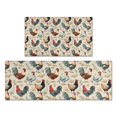 thumbnail image 1 of Beige Chicken Floral Pattern Kitchen Rugs Sets Of 2,Anti Fatigue Kitchen Mat Rugs Non Slip Washable,Decorative Kitchen Floor Mats for Kitchen,Sink,Laundry,17"x30"+17"x47", 1 of 7