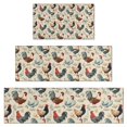 thumbnail image 1 of Beige Chicken Floral Pattern Kitchen Rugs Sets Of 3,Kitchen Runner Rugs Non Skid Washable,Decorative Kitchen Floor Mats for Kitchen,Sink,Laundry,17"x30"+ 17"x47" + 17"x59", 1 of 6