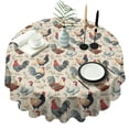 thumbnail image 1 of Beige Chicken Floral Pattern Round Tablecloth 60"x60",Wrinkle Wipeable Table Cloth for Kitchen Dining Room Picnic Patio Party, 1 of 6