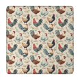 thumbnail image 1 of Beige Chicken Floral Pattern Square Fitted Tablecloth with Elastic Edge,Square Table Cover,Washable Elastic Table Cover for Home Kitchen Party Decor 34"x34", 1 of 6