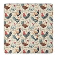 thumbnail image 1 of Beige Chicken Floral Pattern Square Fitted Tablecloth with Elastic Edge,Square Table Cover,Washable Elastic Table Cover for Home Kitchen Party Decor 36"x36", 1 of 6