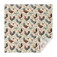 thumbnail image 1 of Beige Chicken Floral Pattern Square Tablecloth,Waterproof Square Table Cover,Wipeable Spillproof Washable Table Cover for Home Kitchen Party Decor 52"x52"(132x132cm), 1 of 6