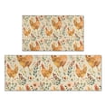 thumbnail image 1 of Beige Chicken Flower Pattern Kitchen Rugs Sets Of 2,Anti Fatigue Kitchen Mat Rugs Non Slip Washable,Decorative Kitchen Floor Mats for Kitchen,Sink,Laundry,17"x30"+17"x47", 1 of 7