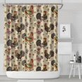 thumbnail image 1 of Beige Chicken Folk Pattern Shower Curtain 84"x72" ,Bathroom Decorative Shower Curtains Set with 12 Hooks,Modern Waterproof Washable Shower Curtain, 1 of 6