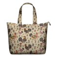thumbnail image 1 of Beige Chicken Folk Pattern Travel Tote Bags for Women Carry On,Large Weekender Bags for Women Travel,Multi Functional Duffle Bag for Work,Shopping,Sports, 1 of 5