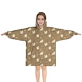 thumbnail image 1 of Beige Chicken Pattern Blanket Hoodies for Kids 6-13YR Oversize Wearable Blanket Hoodies for Boys Girls Teens, 1 of 7