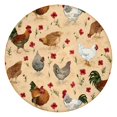 thumbnail image 1 of Beige Chicken Red Flower Pattern Round Fitted Tablecloth with Elastic Edge,Dining Table Cover Waterproof,Outdoor Round Tablecloth for Camping,Dining,Indoor and Outdoor, 1 of 7
