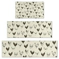 thumbnail image 1 of Beige Chicken Sketch Pattern Kitchen Rugs Sets Of 3,Kitchen Runner Rugs Non Skid Washable,Decorative Kitchen Floor Mats for Kitchen,Sink,Laundry,17"x30"+ 17"x47" + 17"x59", 1 of 6