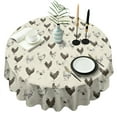 thumbnail image 1 of Beige Chicken Sketch Pattern Round Tablecloth 60"x60",Wrinkle Wipeable Table Cloth for Kitchen Dining Room Picnic Patio Party, 1 of 6