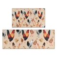 thumbnail image 1 of Beige Chicken Watercolor Pattern Kitchen Rugs Sets Of 2,Anti Fatigue Kitchen Mat Rugs Non Slip Washable,Decorative Kitchen Floor Mats for Kitchen,Sink,Laundry,17"x30"+17"x47", 1 of 7
