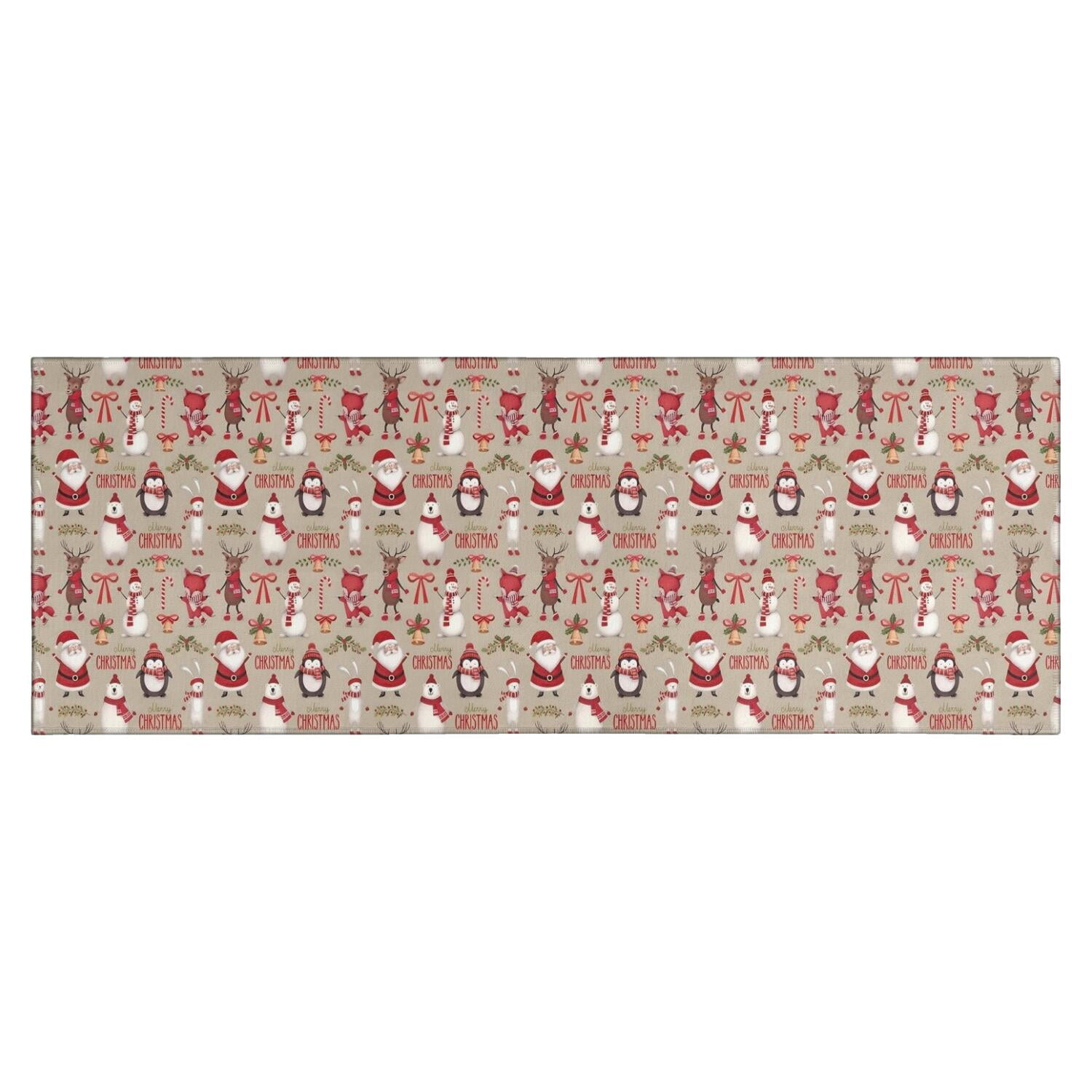Beige Christmas Character Pattern Kitchen Rug Mat,Kitchen Runner Rugs ...