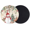 thumbnail image 1 of Beige Christmas Coasters Set of 2, Absorbent Coasters for Drinks, Snowman Xmas Tree Poinsettia Eucalyptus Coaster for Desk Coffee Table Protection, Home Decor House Warming Gifts 4", 1 of 8