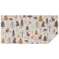 thumbnail image 1 of Beige Christmas Forest Animal Pattern Rectangle Tablecloth 60"x120",Waterproof Polyester Rectangle Table Cloth, Wipeable Spillproof Polyester Tablecloth for Dining, Camping, Indoor and Outdoor, 1 of 6