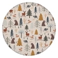 thumbnail image 1 of Beige Christmas Forest Animal Pattern Round Fitted Tablecloth with Elastic Edge,Dining Table Cover Waterproof,Outdoor Round Tablecloth for Camping,Dining,Indoor and Outdoor, 1 of 7