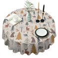thumbnail image 1 of Beige Christmas Forest Animal Pattern Round Tablecloth 60"x60",Wrinkle Wipeable Table Cloth for Kitchen Dining Room Picnic Patio Party, 1 of 6