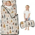 thumbnail image 1 of Beige Christmas Forest Animal Pattern Toddler Nap Mats for Kids Preschool,50"x20" Sleeping Mat Bag or Kids,Toddler Sleeping Bag,Toddler Nap Mat or Daycare, 1 of 6