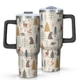 thumbnail image 1 of Beige Christmas Forest Animal Pattern Tumbler with Handle and Lid,40oz Double Wall Vacuum Insulated Tumbler,Cups Gift for Women and Men, 1 of 7