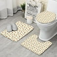 thumbnail image 1 of Beige Christmas Gingerbread Pattern Bathroom Rugs Sets 3 Piece,Toilet Cover Set,Absorbent Non Slip Bathroom Mats Sets with U-Shaped Contour Rug Toilet Rug Set, 1 of 5