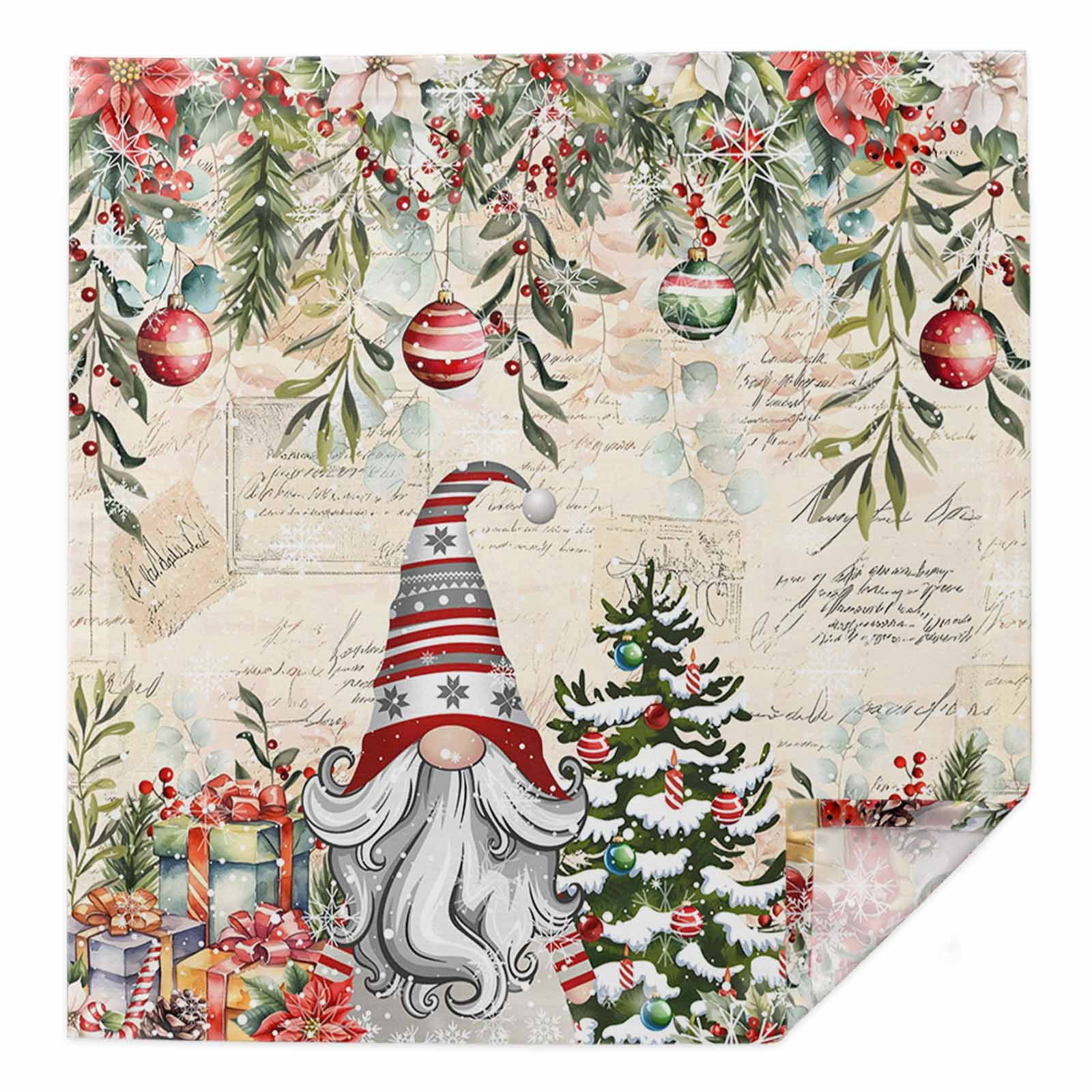 Ambesonne Set of 4 Decorative Satin Gnome Napkins