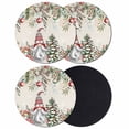 thumbnail image 1 of Beige Christmas Gnomes Coasters Set of 4, Absorbent Coasters for Drinks, Xmas Tree Poinsettia Winter Holiday Coaster for Desk Coffee Table Protection, Home Decor House Warming Gifts 4", 1 of 8