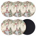 thumbnail image 1 of Beige Christmas Gnomes Coasters Set of 6, Absorbent Coasters for Drinks, Xmas Tree Poinsettia Winter Gifts Coaster for Desk Coffee Table Protection, Home Decor House Warming Gifts 4", 1 of 8