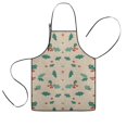 thumbnail image 1 of Beige Christmas Holly Pattern Kids Aprons for Girls and Boys,Adjustable Neck Strap Toddler Aprons for Kids Cooking Baking, 1 of 7