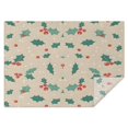 thumbnail image 1 of Beige Christmas Holly Pattern Rectangle Tablecloth 60"x84",Waterproof Polyester Rectangle Table Cloth, Wipeable Spillproof Polyester Tablecloth for Dining, Camping, Indoor and Outdoor, 1 of 5
