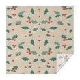 thumbnail image 1 of Beige Christmas Holly Pattern Square Tablecloth,Waterproof Square Table Cover,Wipeable Spillproof Washable Table Cover for Home Kitchen Party Decor 42"X42"(107x107cm), 1 of 6