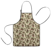 Beige Christmas Pine Cone Pattern Kids Aprons for Girls and Boys,Adjustable Neck Strap Toddler Aprons for Kids Cooking Baking