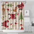 thumbnail image 1 of Beige Christmas Santa and Animal Pattern Shower Curtain 84"x72" ,Bathroom Decorative Shower Curtains Set with 12 Hooks,Modern Waterproof Washable Shower Curtain, 1 of 6