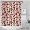 thumbnail image 1 of Beige Christmas Santa and Gift Pattern Shower Curtain 84"x72" ,Bathroom Decorative Shower Curtains Set with 12 Hooks,Modern Waterproof Washable Shower Curtain, 1 of 6