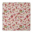 thumbnail image 1 of Beige Christmas Santa and Gift Pattern Square Fitted Tablecloth with Elastic Edge,Square Table Cover,Washable Elastic Table Cover for Home Kitchen Party Decor 34"x34", 1 of 6