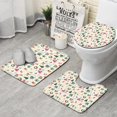 thumbnail image 1 of Beige Christmas Santa Pattern Bathroom Rugs Sets 3 Piece,Toilet Cover Set,Absorbent Non Slip Bathroom Mats Sets with U-Shaped Contour Rug Toilet Rug Set, 1 of 5