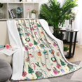 thumbnail image 1 of Beige Christmas Santa Pattern Blanket,Comfortable Soft Flannel Throw Blanket,All Season,Warm Lightweight Blankets for Sofa Bed Couch Living Room Chair,60"x80", 1 of 4