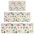 thumbnail image 1 of Beige Christmas Santa Pattern Kitchen Rugs Sets Of 3,Kitchen Runner Rugs Non Skid Washable,Decorative Kitchen Floor Mats for Kitchen,Sink,Laundry,17"x30"+ 17"x47" + 17"x59", 1 of 6