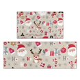 thumbnail image 1 of Beige Christmas Santa and Reindeer Pattern Kitchen Rugs Sets Of 2,Anti Fatigue Kitchen Mat Rugs Non Slip Washable,Decorative Kitchen Floor Mats for Kitchen,Sink,Laundry,17"x30"+17"x47", 1 of 7