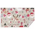 thumbnail image 1 of Beige Christmas Santa and Reindeer Pattern Rectangle Tablecloth 60"x102",Waterproof Polyester Rectangle Table Cloth, Wipeable Spillproof Polyester Tablecloth for Dining, Camping, Indoor and Outdoor, 1 of 6