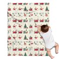 thumbnail image 1 of Beige Christmas Santa and Train Pattern Blanket,Comfortable Soft Flannel Throw Blanket,All Season,Warm Lightweight Blankets for Sofa Bed Couch Living Room Chair,30"x40", 1 of 4