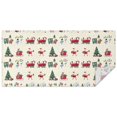 thumbnail image 1 of Beige Christmas Santa and Train Pattern Rectangle Tablecloth 60"x120",Waterproof Polyester Rectangle Table Cloth, Wipeable Spillproof Polyester Tablecloth for Dining, Camping, Indoor and Outdoor, 1 of 6