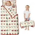 thumbnail image 1 of Beige Christmas Santa and Train Pattern Toddler Nap Mats for Kids Preschool,50"x20" Sleeping Mat Bag or Kids,Toddler Sleeping Bag,Toddler Nap Mat or Daycare, 1 of 6