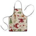 thumbnail image 1 of Beige Christmas Santa and Animal Pattern Kids Aprons for Girls and Boys,Adjustable Neck Strap Toddler Aprons for Kids Cooking Baking, 1 of 7