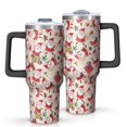 thumbnail image 1 of Beige Christmas Santa and Gift Pattern Tumbler with Handle and Lid,40oz Double Wall Vacuum Insulated Tumbler,Cups Gift for Women and Men, 1 of 7
