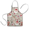 thumbnail image 1 of Beige Christmas Santa and Reindeer Pattern Kids Aprons for Girls and Boys,Adjustable Neck Strap Toddler Aprons for Kids Cooking Baking, 1 of 7