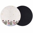 thumbnail image 1 of Beige Christmas Snowman Coasters Set of 2, Absorbent Coasters for Drinks, Winter Xmas Tree Snowflakes Coaster for Desk Coffee Table Protection, Home Decor House Warming Gifts 4", 1 of 8