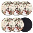 thumbnail image 1 of Beige Christmas Snowman Coasters Set of 6, Absorbent Coasters for Drinks, Xmas Snowflake Elk Tree Balls Coaster for Desk Coffee Table Protection, Home Decor House Warming Gifts 4", 1 of 8