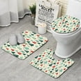 thumbnail image 1 of Beige Christmas Tree Pattern Bathroom Rugs Sets 3 Piece,Toilet Cover Set,Absorbent Non Slip Bathroom Mats Sets with U-Shaped Contour Rug Toilet Rug Set, 1 of 5