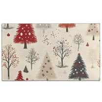 Beige Christmas Tree Pattern Door Rugs,Washable Non Slip Door Mats Indoor,Decorative Door Mats,Entry Mat Indoor for Entrance,Bedroom,Kitchen,Bathroom,17"x30"