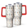 thumbnail image 1 of Beige Christmas Tree Pattern Tumbler with Handle and Lid,40oz Double Wall Vacuum Insulated Tumbler,Cups Gift for Women and Men, 1 of 7