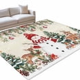 Beige Christmas Washable Rug 9x12 Area Rug for Living Room Bedroom Non ...